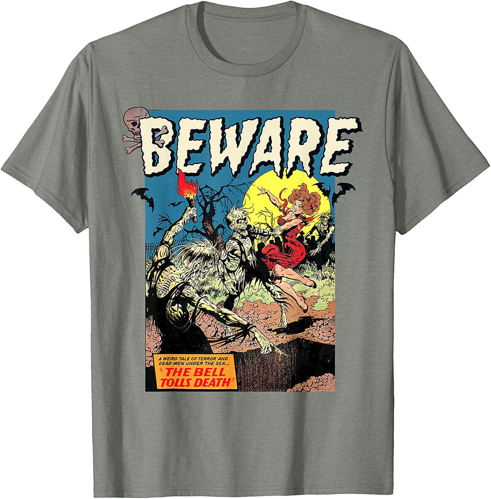 Zombie Movie Horror Poster Tee Vintage Comic Book Graphic T-Shirt