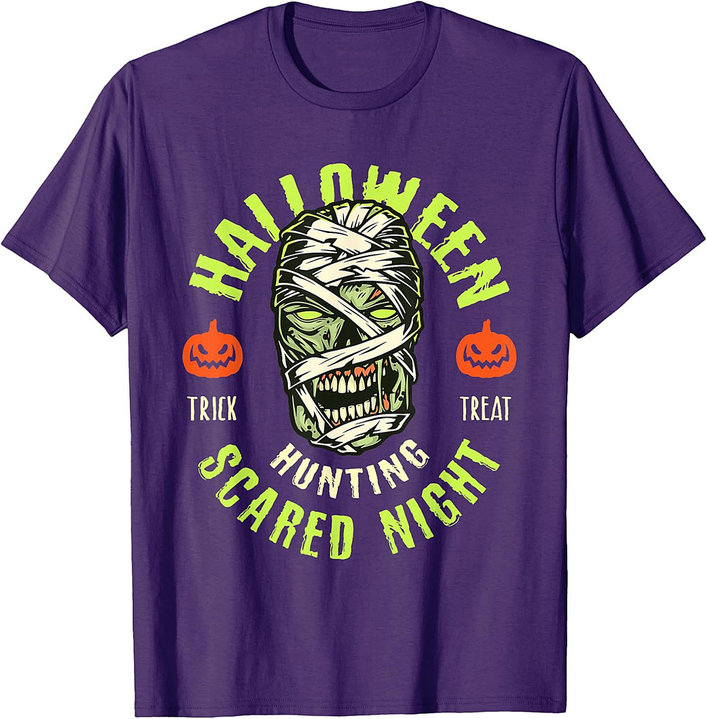 Zombie Mummy Funny Halloween Night Scared Spooky T-Shirt