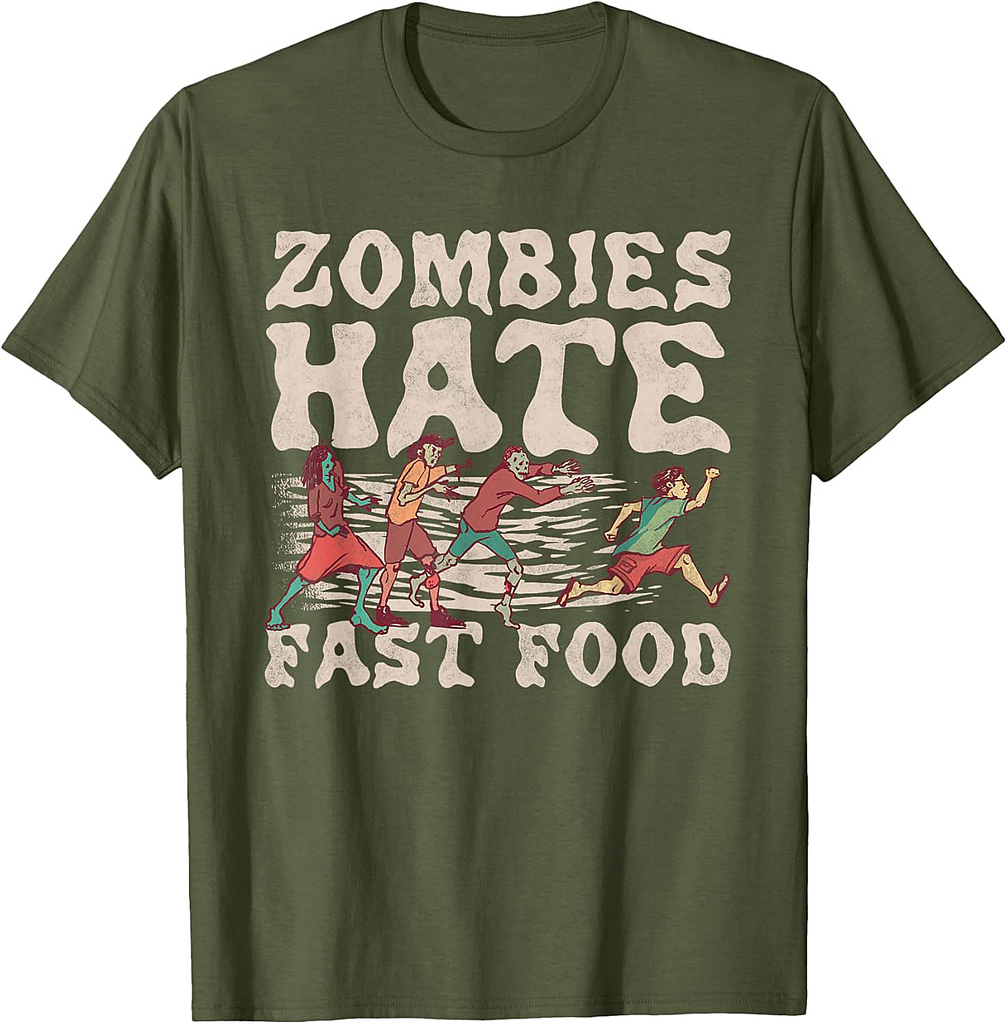 Zombies Hate Fast Food, Halloween T-Shirt