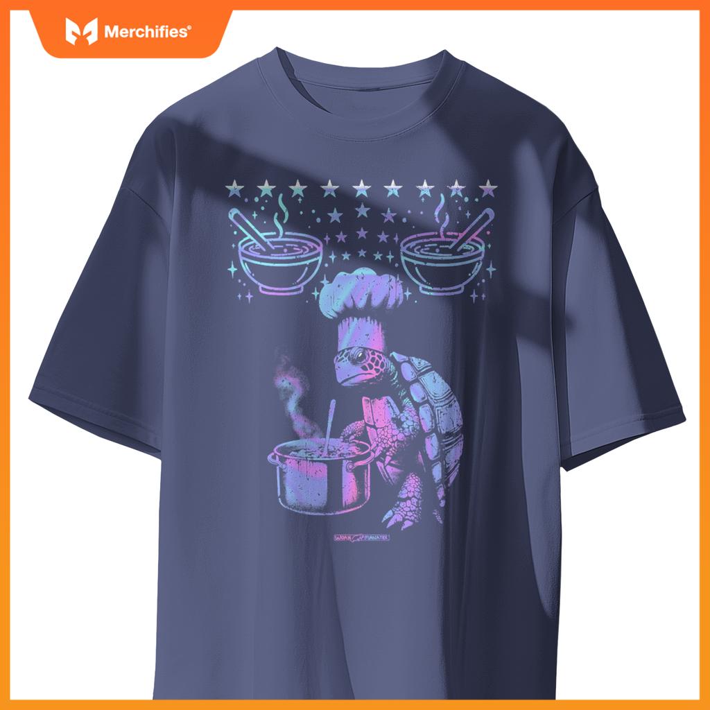 A Cool Turtle Chef Cook Preparing Soup T-Shirt