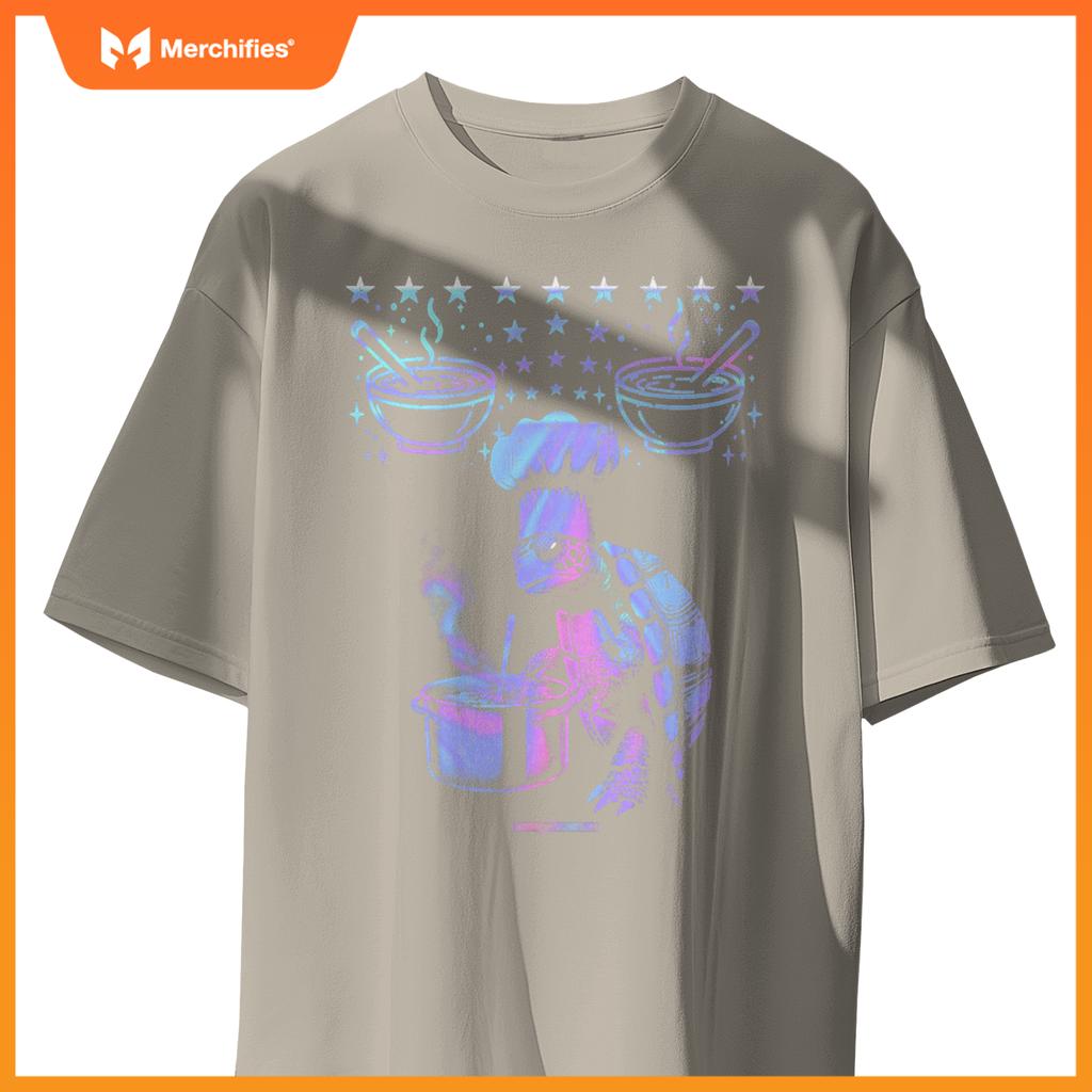 A Cool Turtle Chef Cook Preparing Soup T-Shirt