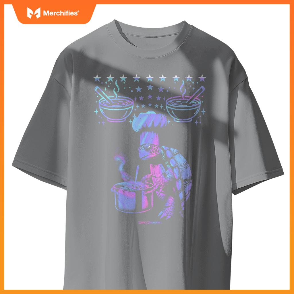 A Cool Turtle Chef Cook Preparing Soup T-Shirt