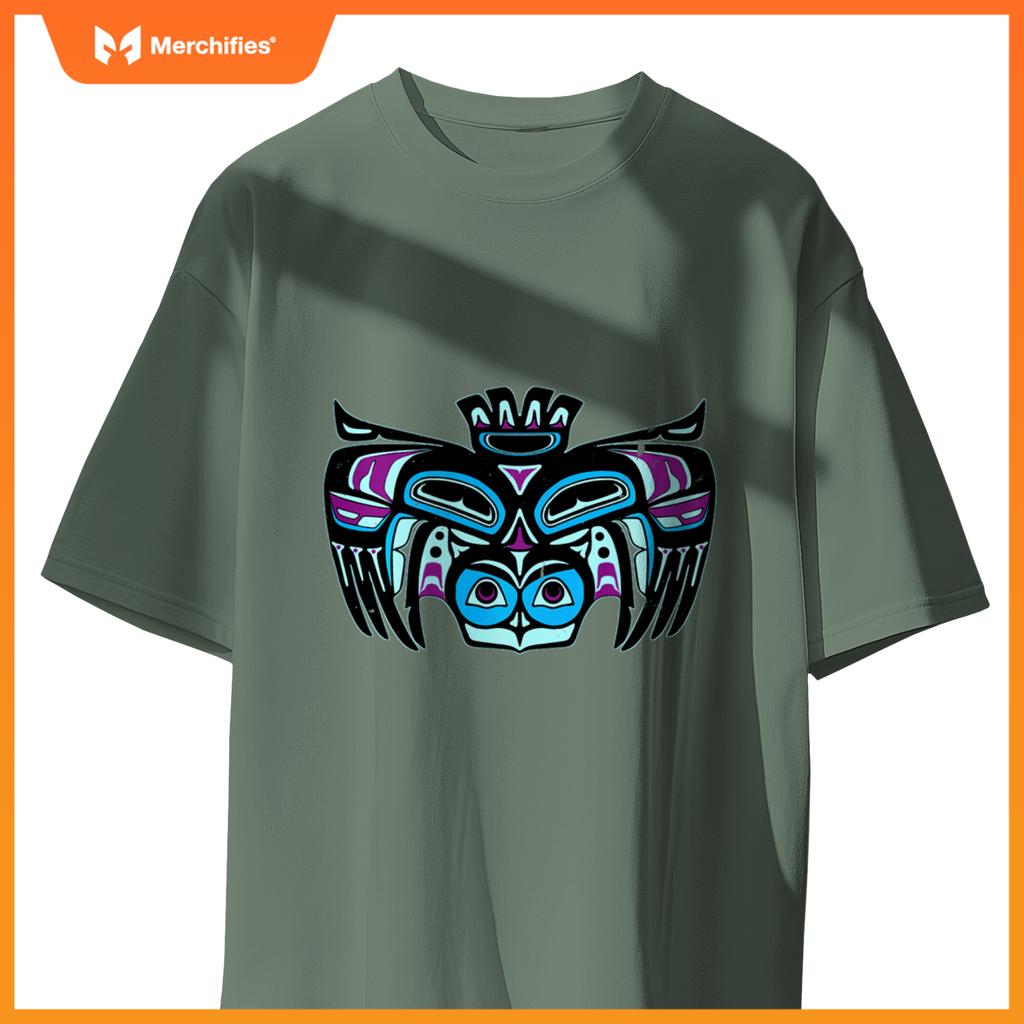 Alaska native american style tlingit haida indian owl spirit