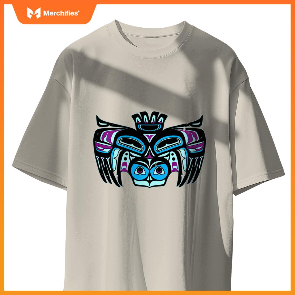 Alaska native american style tlingit haida indian owl spirit