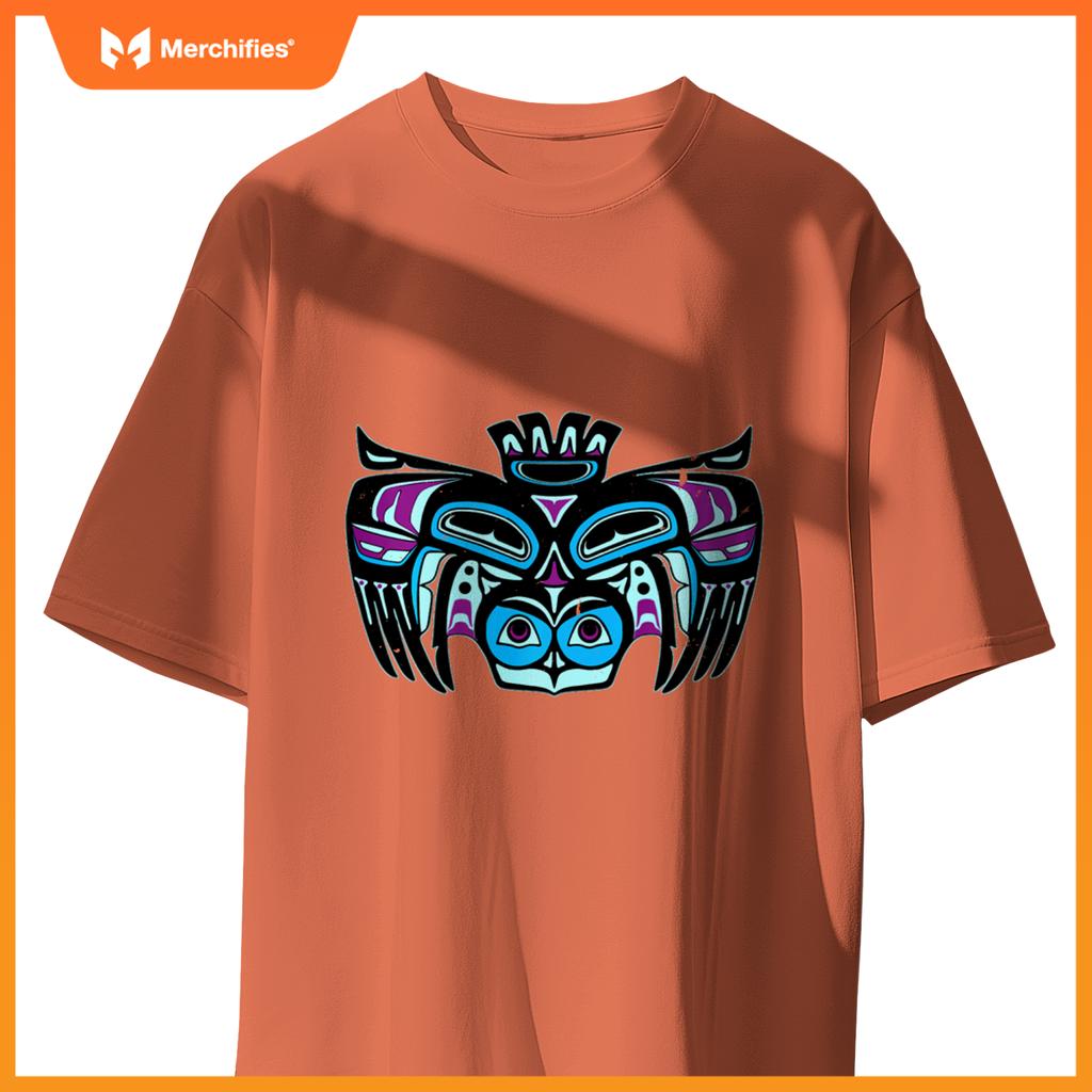 Alaska native american style tlingit haida indian owl spirit