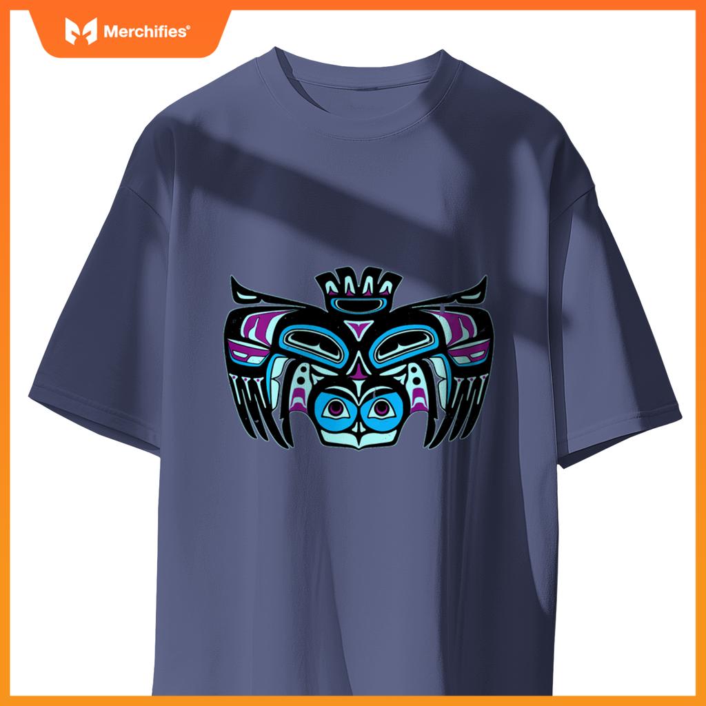 Alaska native american style tlingit haida indian owl spirit