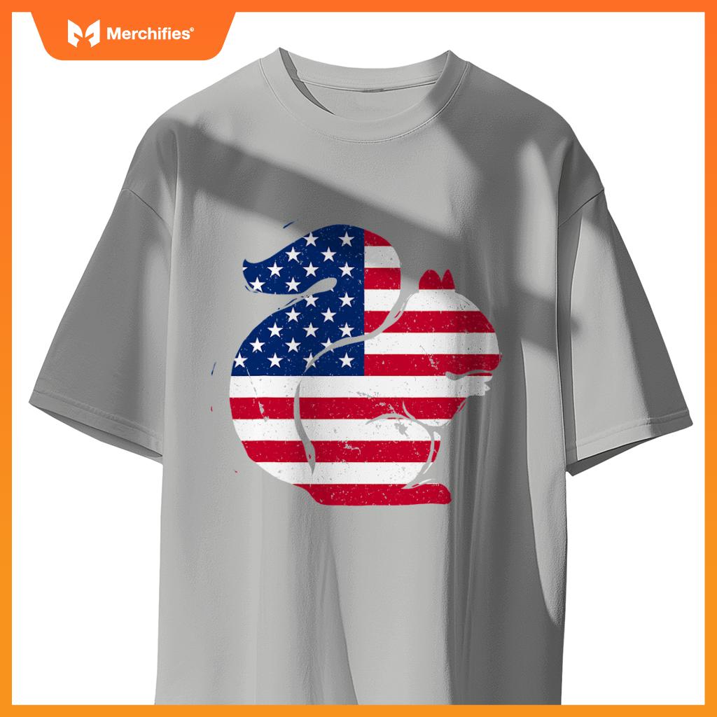 american flag squirrel patriotic chipmunk T-Shirt