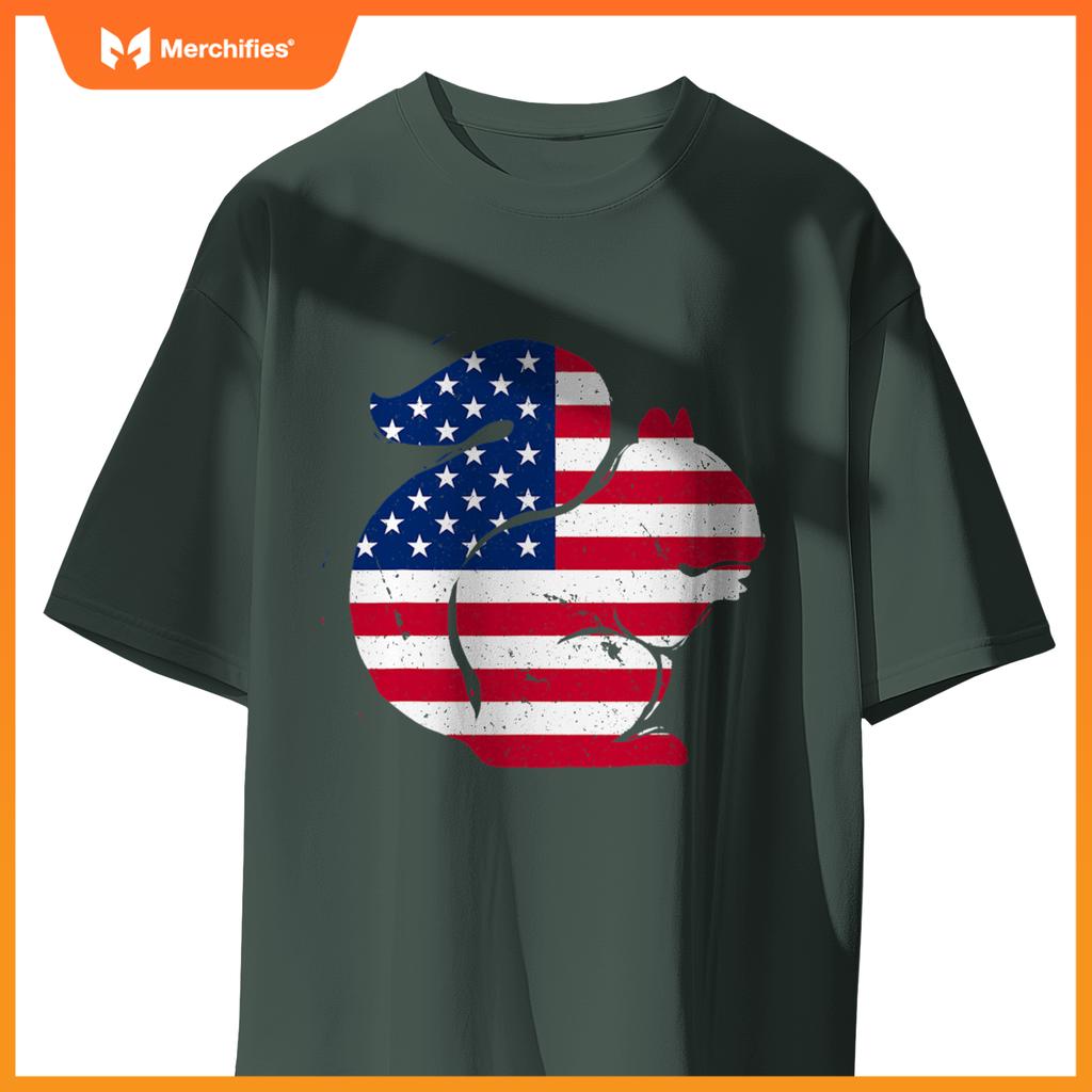 american flag squirrel patriotic chipmunk T-Shirt