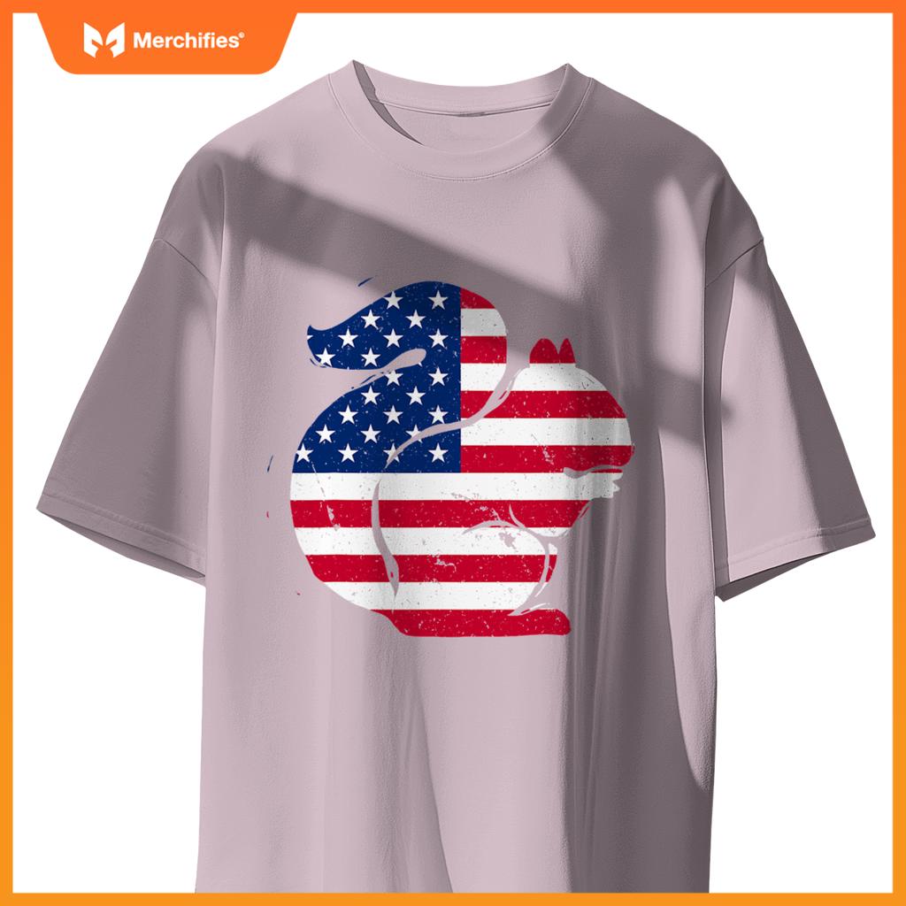 american flag squirrel patriotic chipmunk T-Shirt