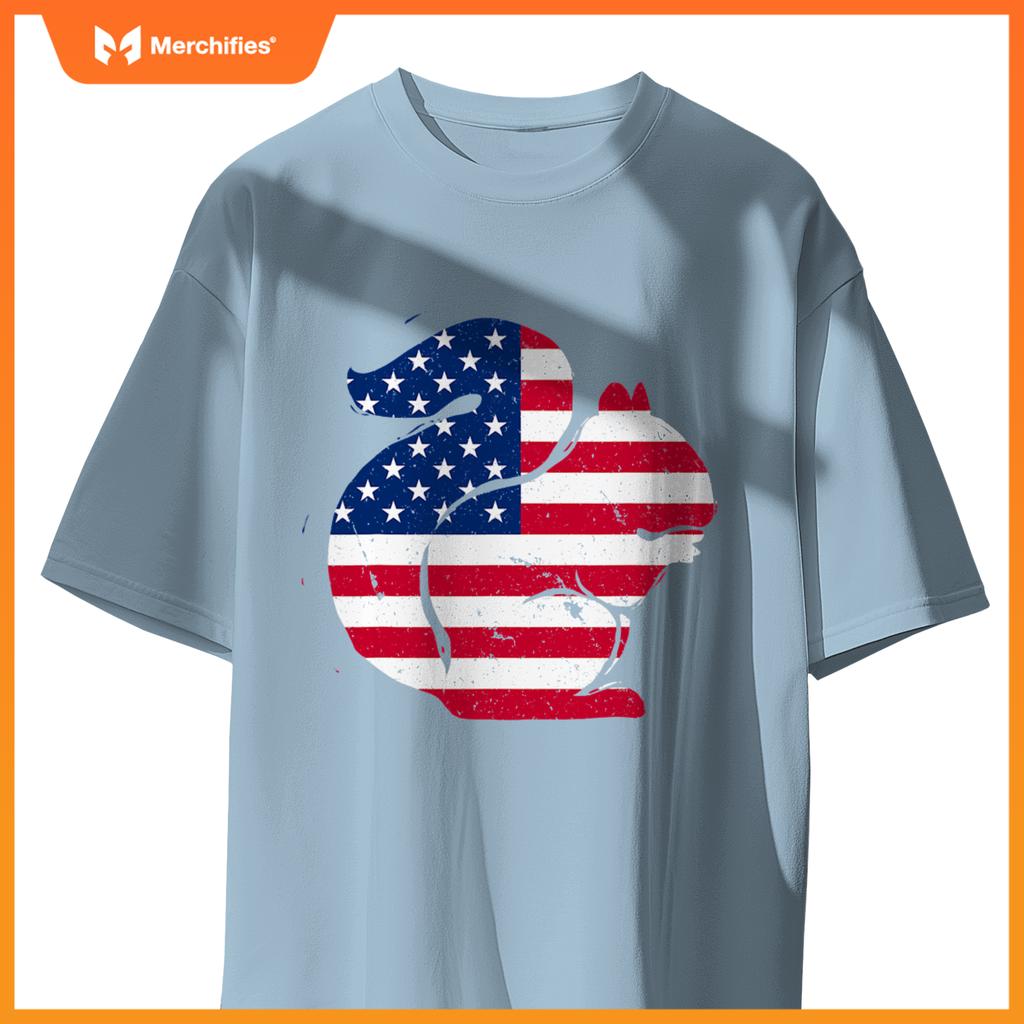 american flag squirrel patriotic chipmunk T-Shirt