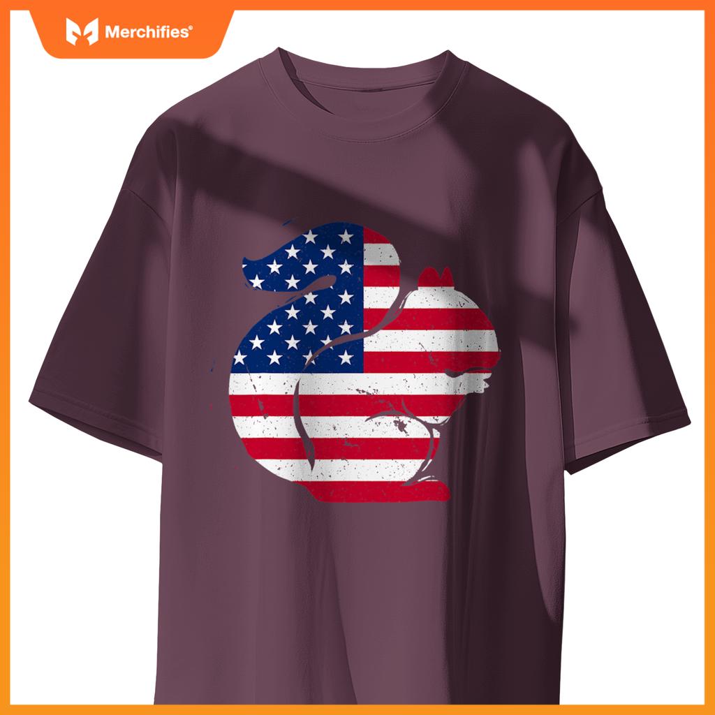 american flag squirrel patriotic chipmunk T-Shirt