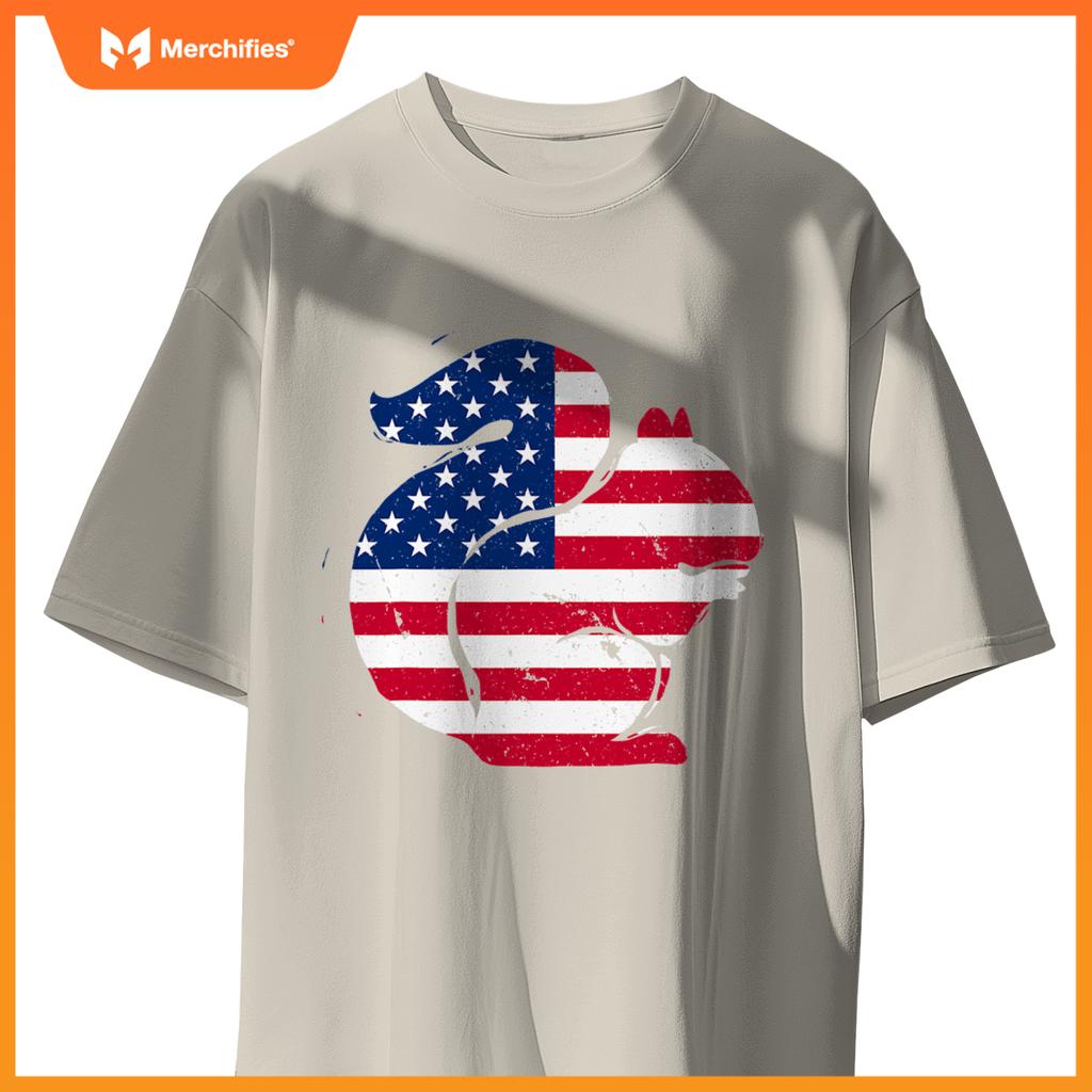 american flag squirrel patriotic chipmunk T-Shirt
