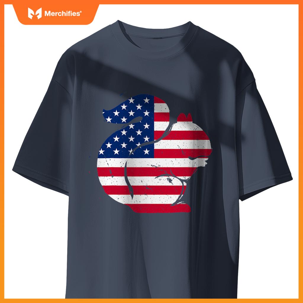 american flag squirrel patriotic chipmunk T-Shirt