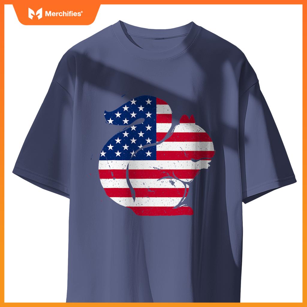 american flag squirrel patriotic chipmunk T-Shirt