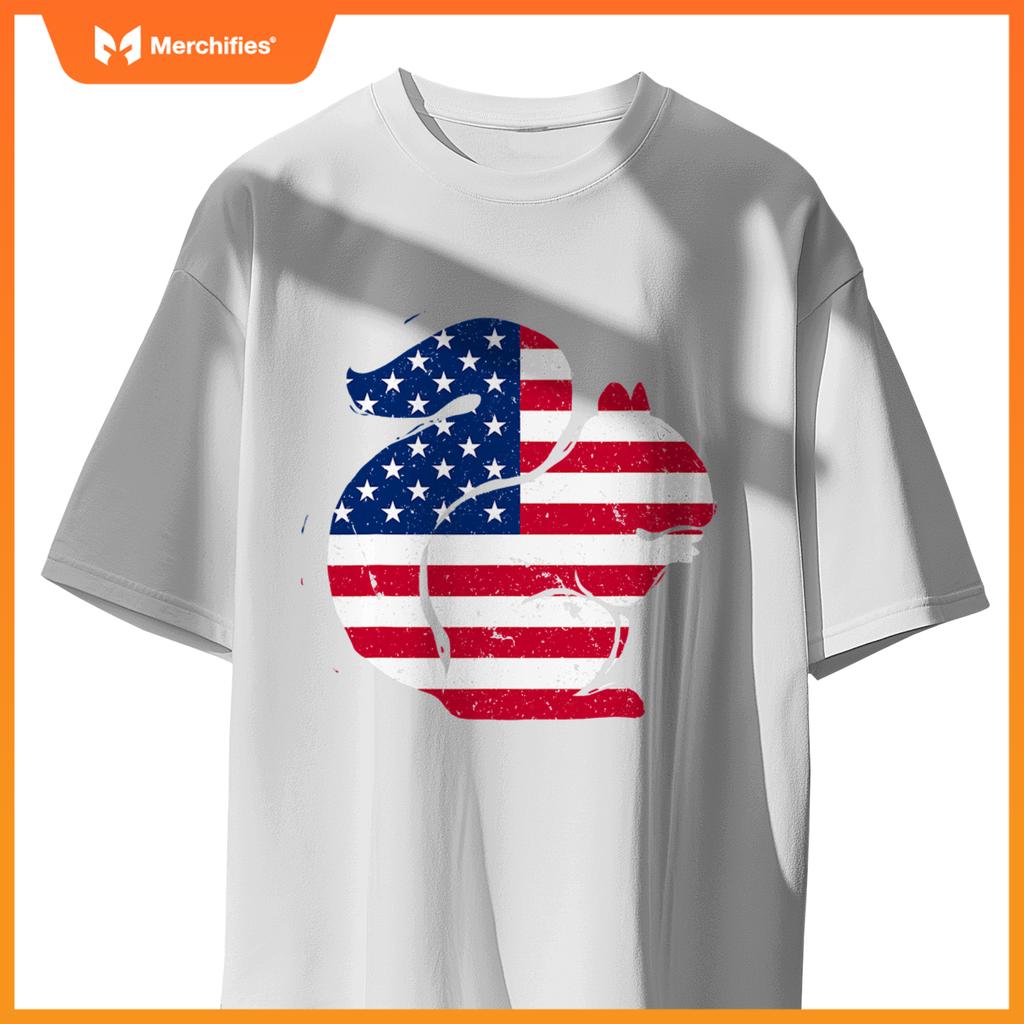 american flag squirrel patriotic chipmunk T-Shirt