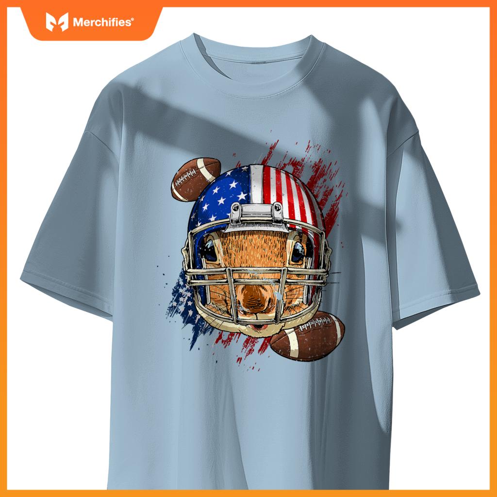 american football player squirrel lover patriotic animal T-Shirt