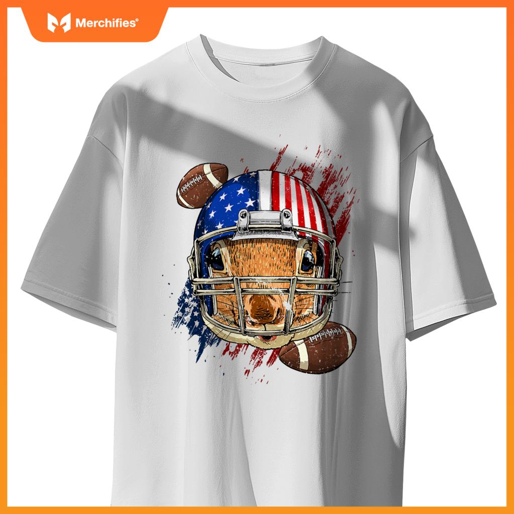 american football player squirrel lover patriotic animal T-Shirt