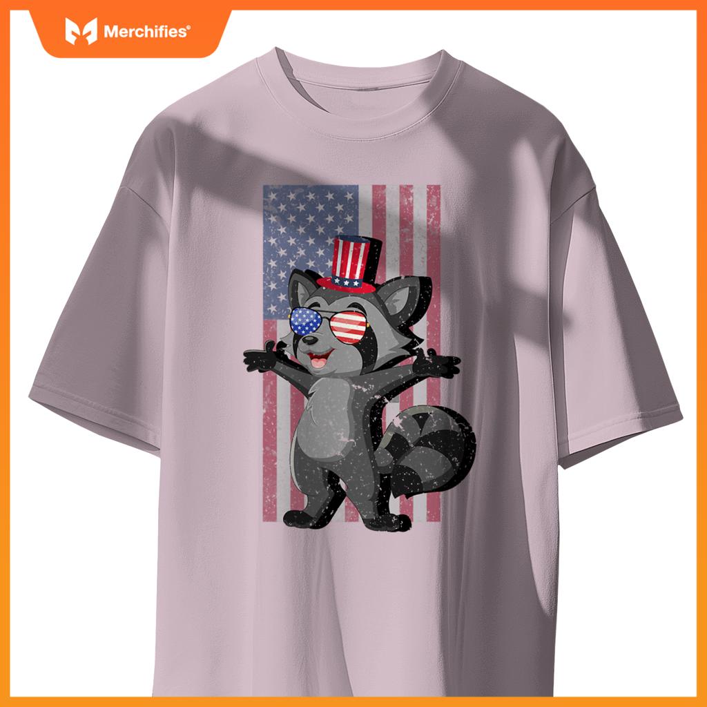 american patriotic or 4th of july or usa raccoon T-Shirt