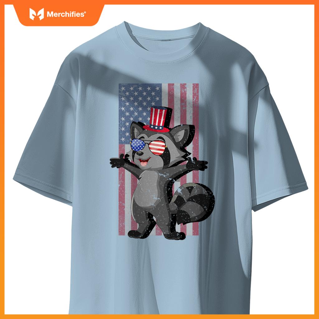american patriotic or 4th of july or usa raccoon T-Shirt