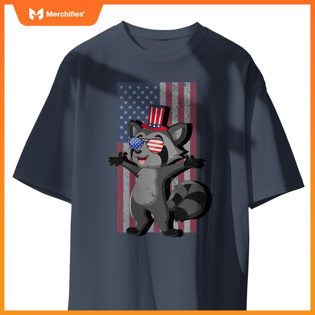 american patriotic or 4th of july or usa raccoon T-Shirt