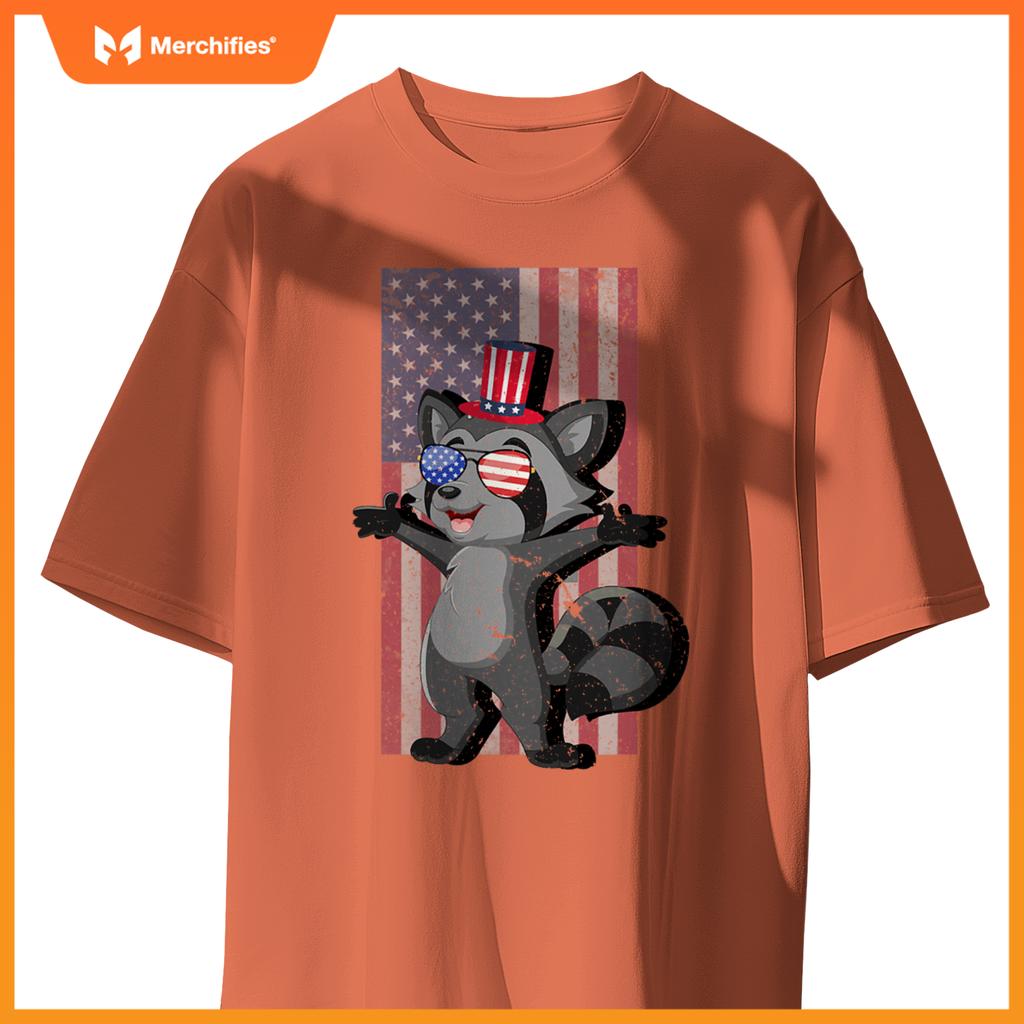 american patriotic or 4th of july or usa raccoon T-Shirt