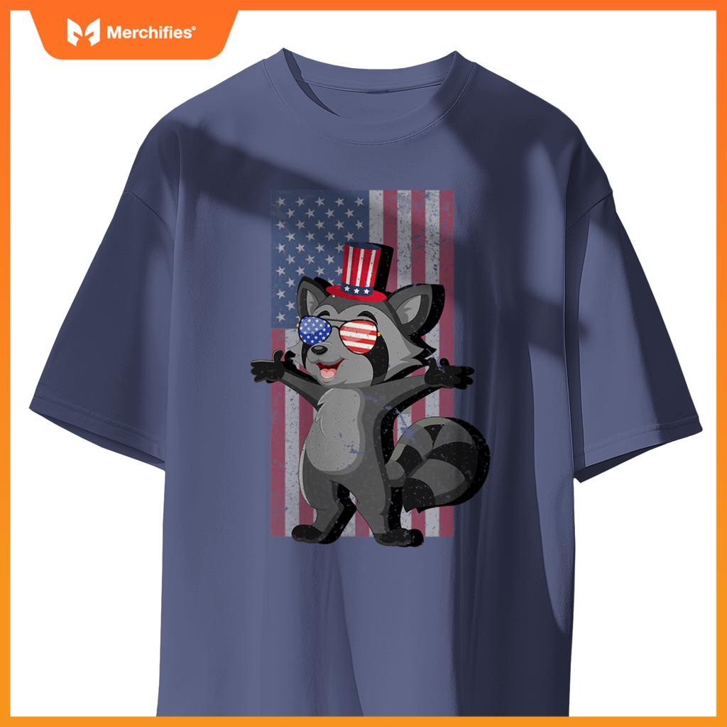 american patriotic or 4th of july or usa raccoon T-Shirt