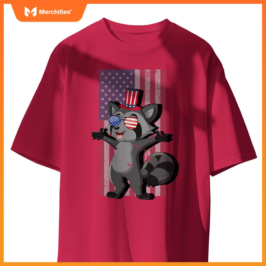 american patriotic or 4th of july or usa raccoon T-Shirt