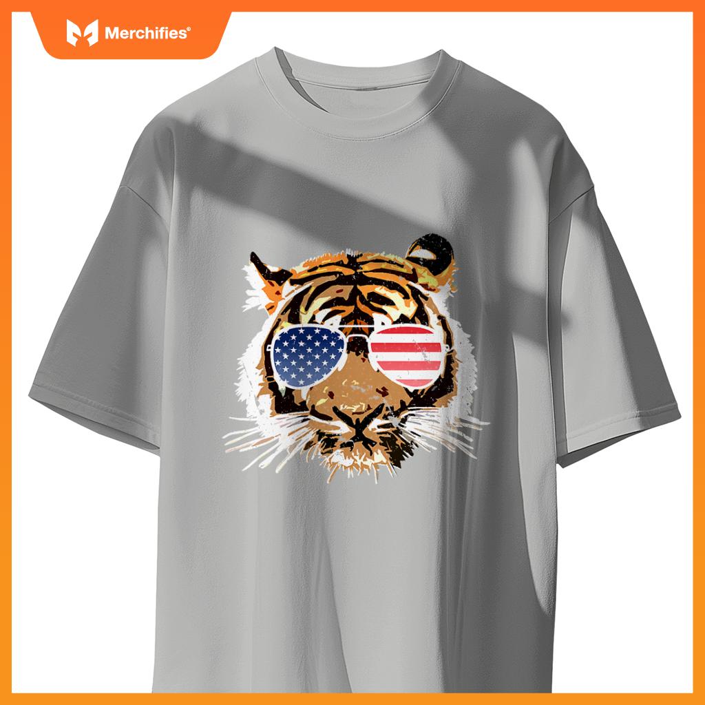 american sunglasses tiger kids boys patriotic fourth T-Shirt