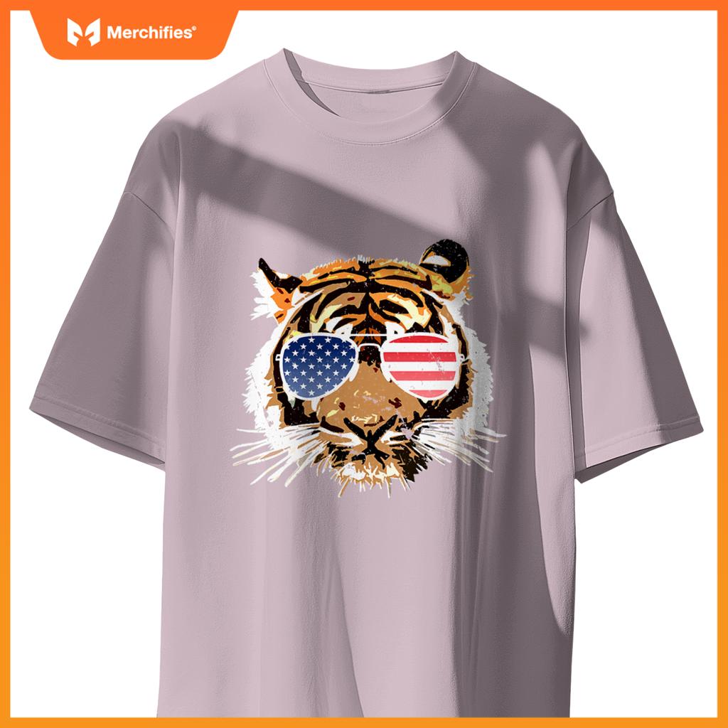 american sunglasses tiger kids boys patriotic fourth T-Shirt