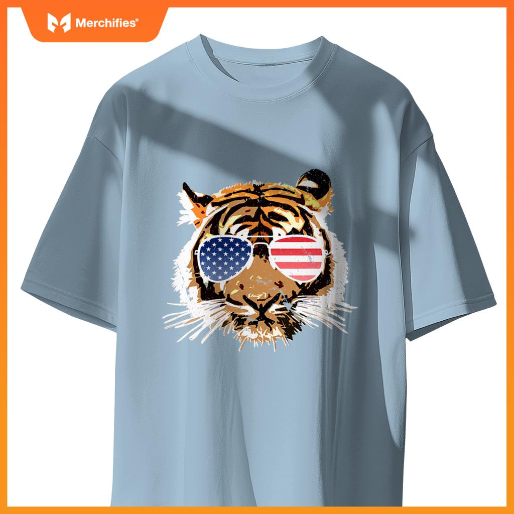 american sunglasses tiger kids boys patriotic fourth T-Shirt
