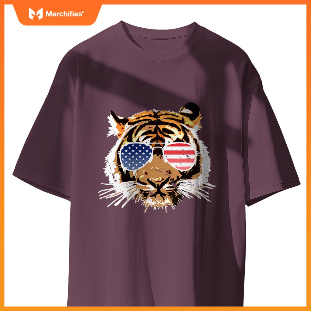 american sunglasses tiger kids boys patriotic fourth T-Shirt
