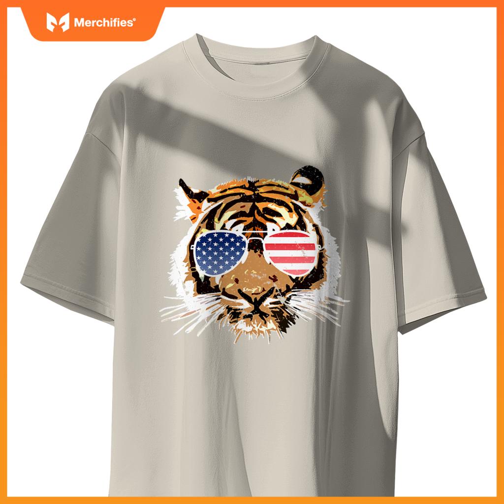 american sunglasses tiger kids boys patriotic fourth T-Shirt