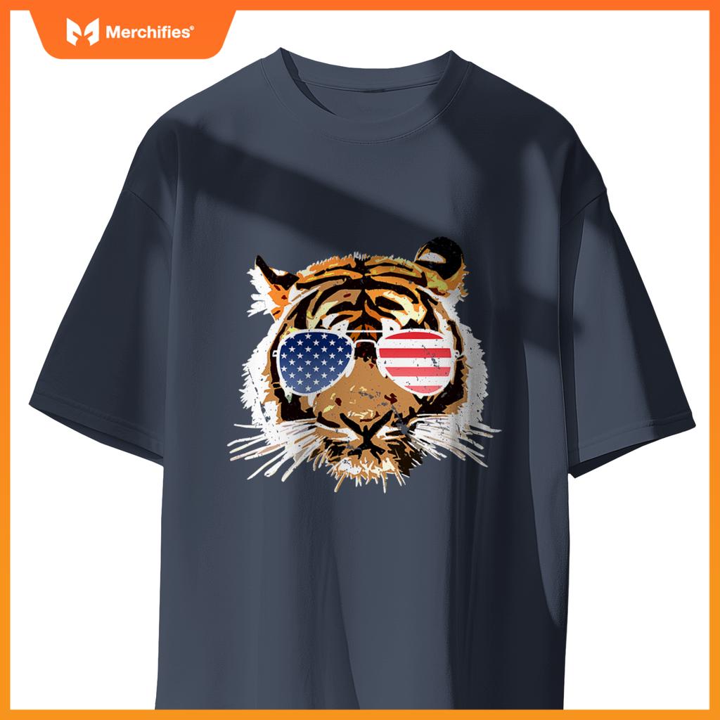 american sunglasses tiger kids boys patriotic fourth T-Shirt