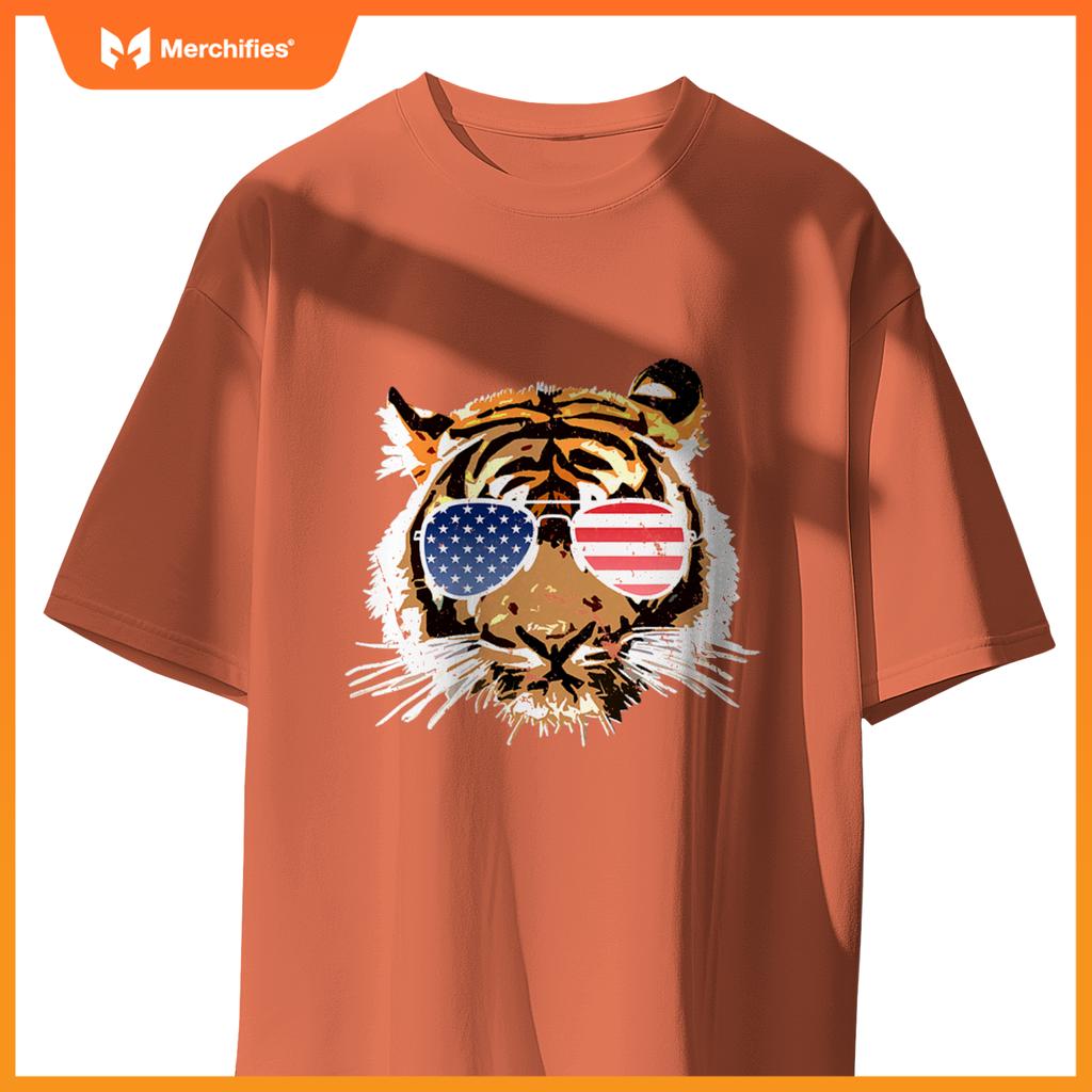 american sunglasses tiger kids boys patriotic fourth T-Shirt