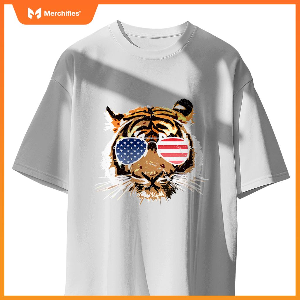 american sunglasses tiger kids boys patriotic fourth T-Shirt