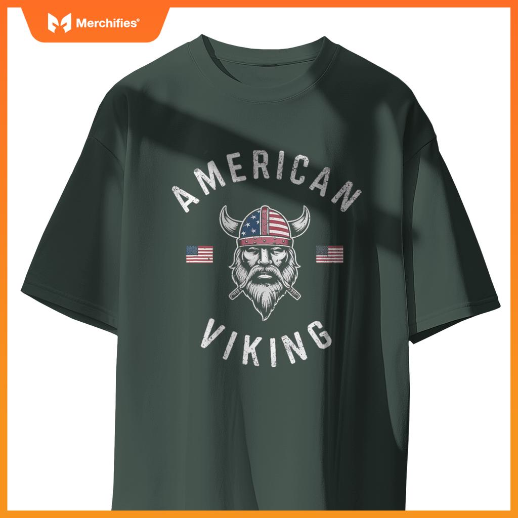 american viking norse heritage with patriotic pride artwork T-Shirt