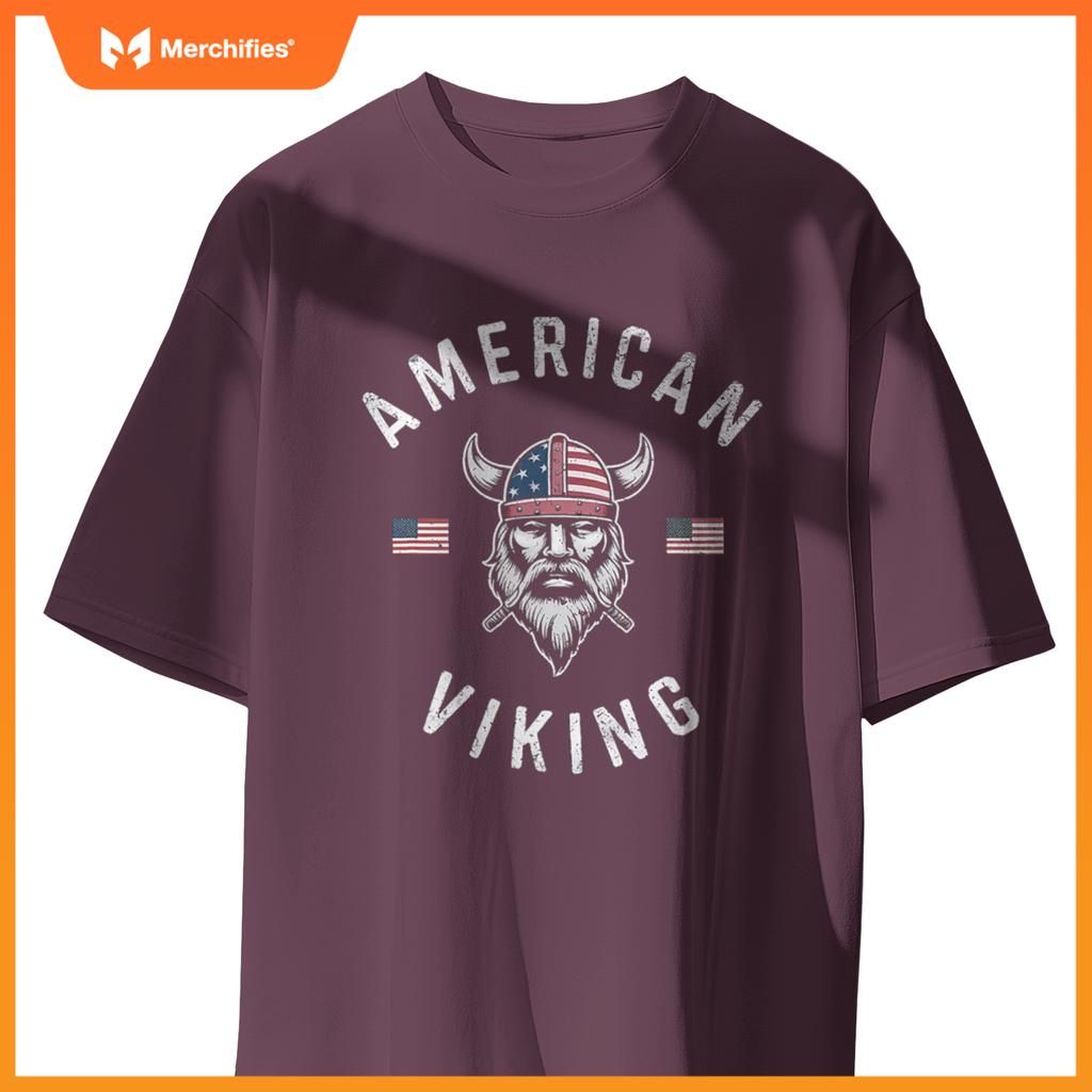 american viking norse heritage with patriotic pride artwork T-Shirt