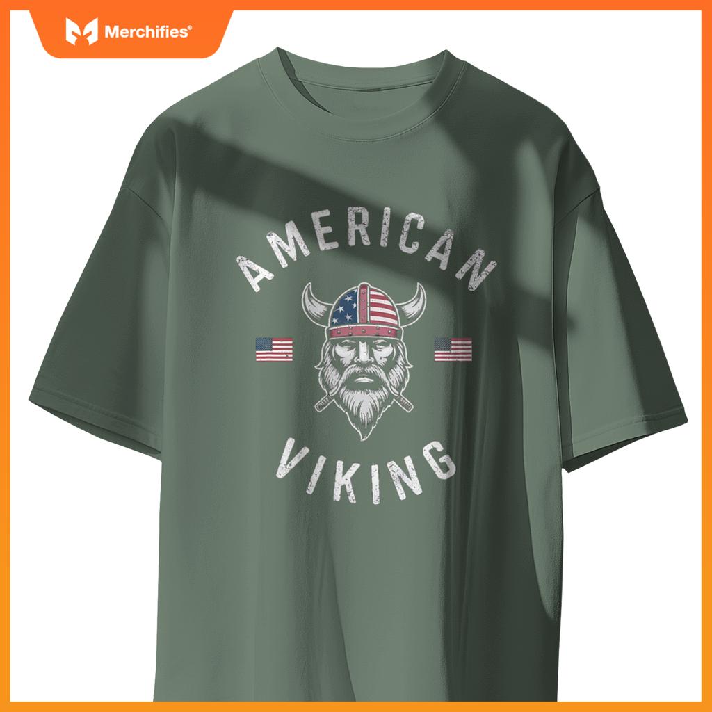 american viking norse heritage with patriotic pride artwork T-Shirt