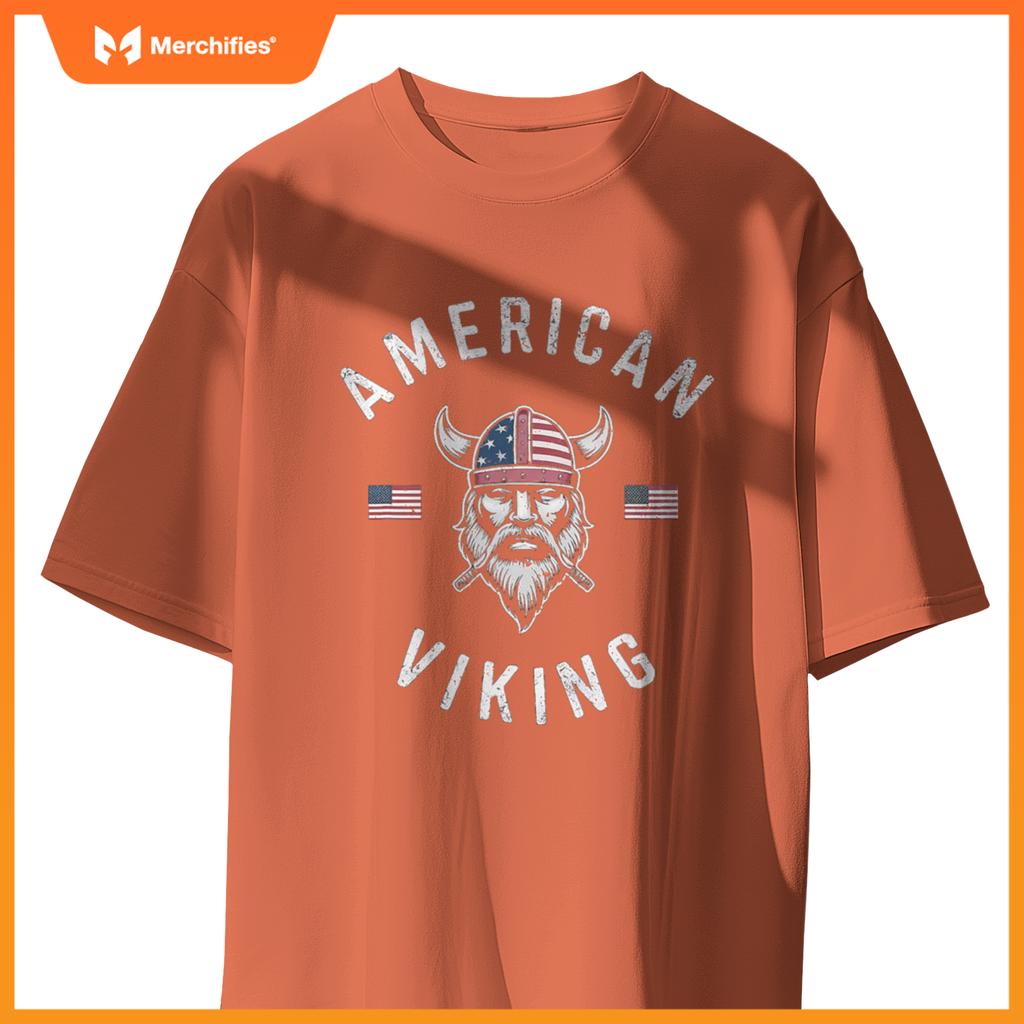 american viking norse heritage with patriotic pride artwork T-Shirt