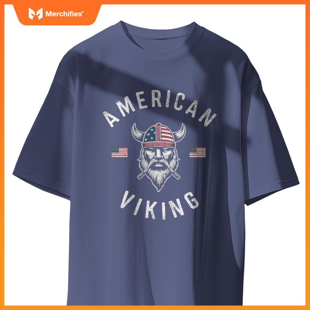 american viking norse heritage with patriotic pride artwork T-Shirt