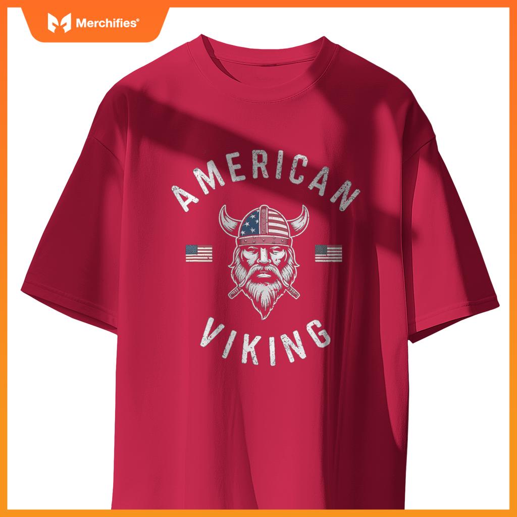 american viking norse heritage with patriotic pride artwork T-Shirt
