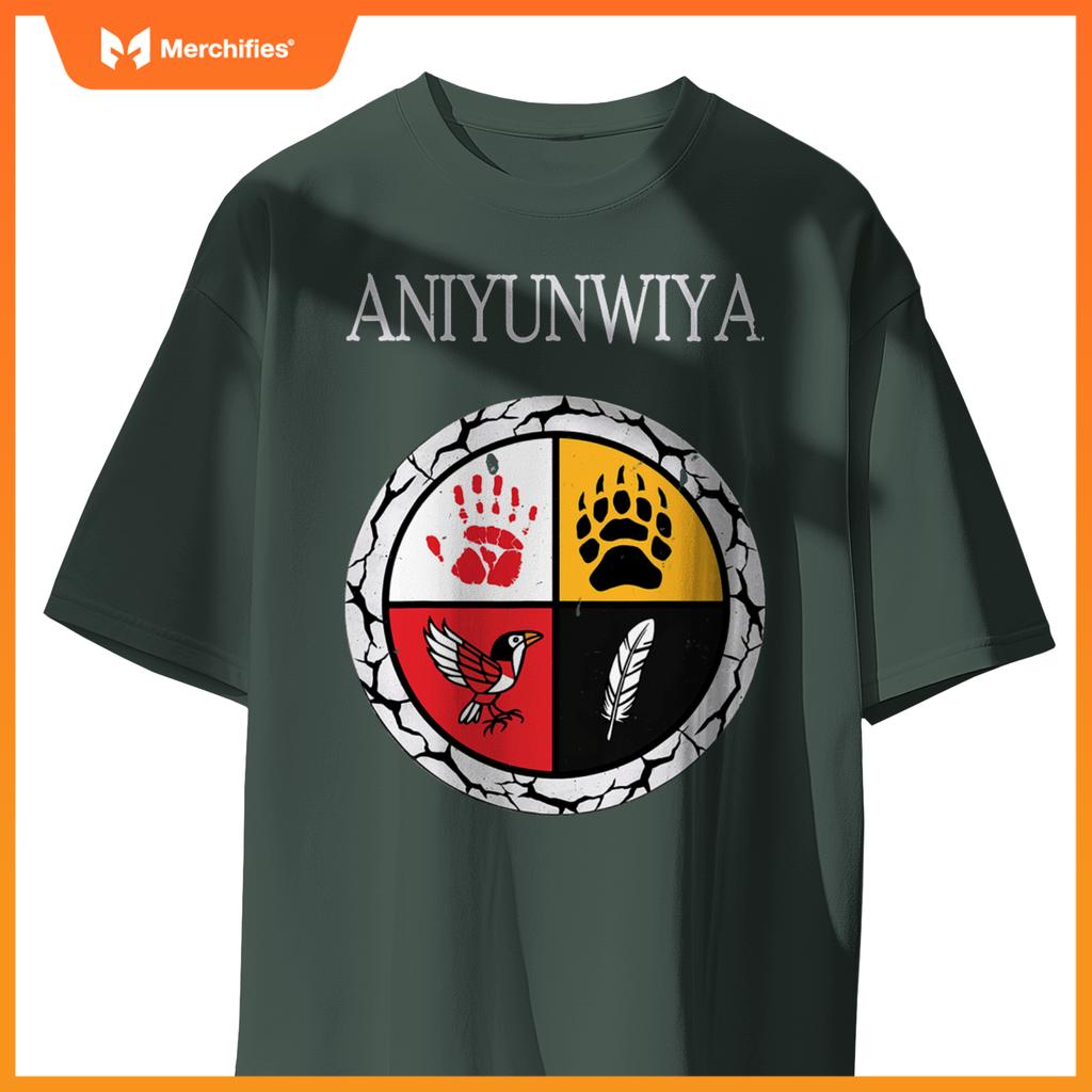 Aniyunwiya cherokee nation native american medicine wheel T-Shirt