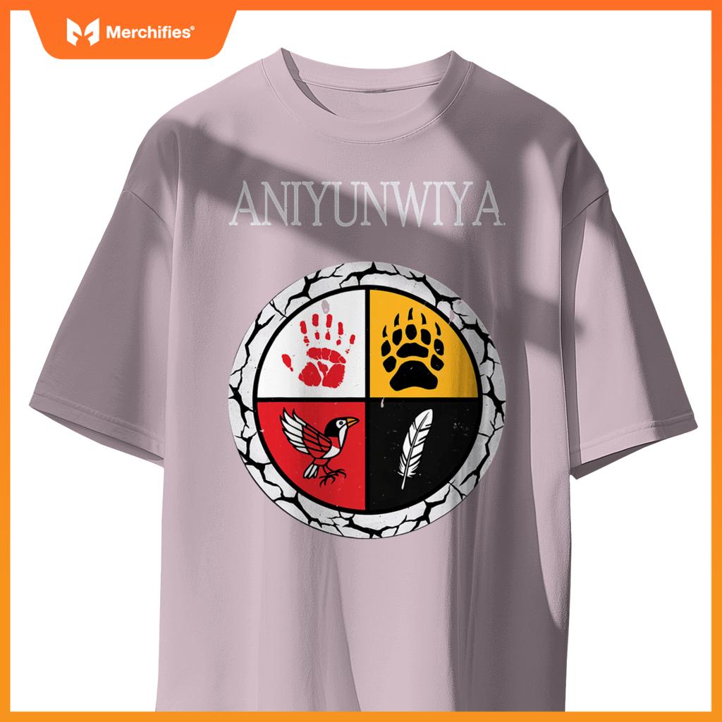 Aniyunwiya cherokee nation native american medicine wheel T-Shirt