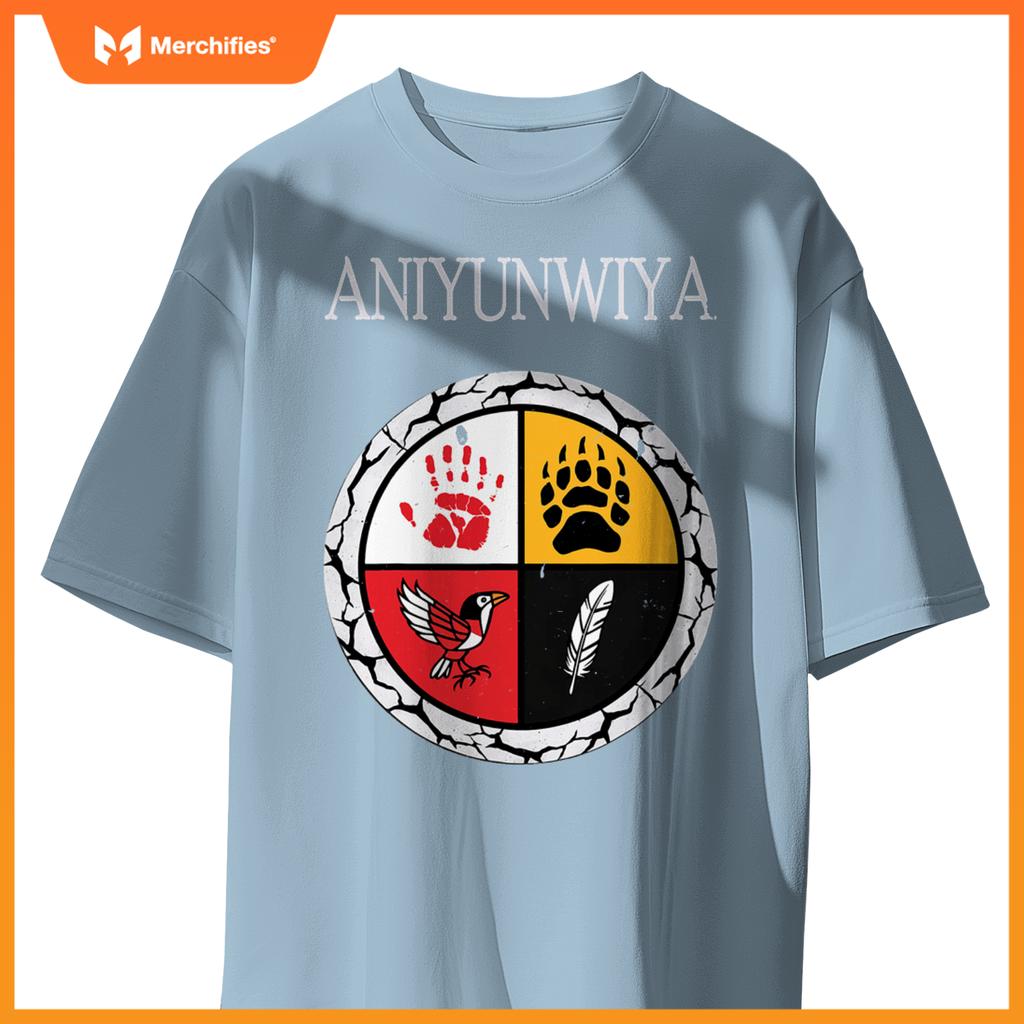 Aniyunwiya cherokee nation native american medicine wheel T-Shirt