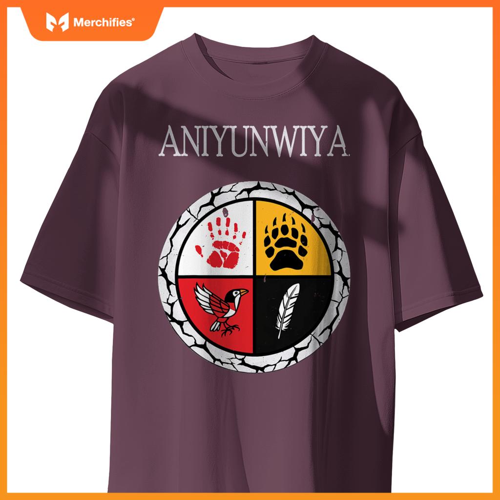 Aniyunwiya cherokee nation native american medicine wheel T-Shirt