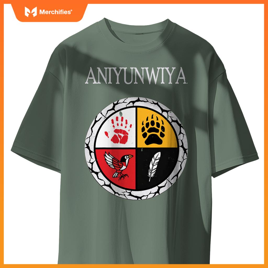 Aniyunwiya cherokee nation native american medicine wheel T-Shirt