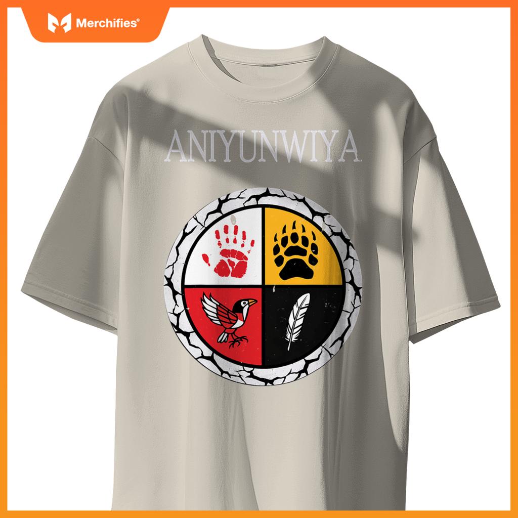 Aniyunwiya cherokee nation native american medicine wheel T-Shirt