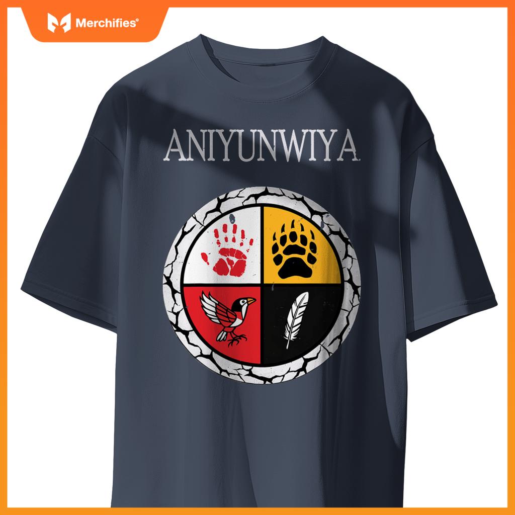 Aniyunwiya cherokee nation native american medicine wheel T-Shirt