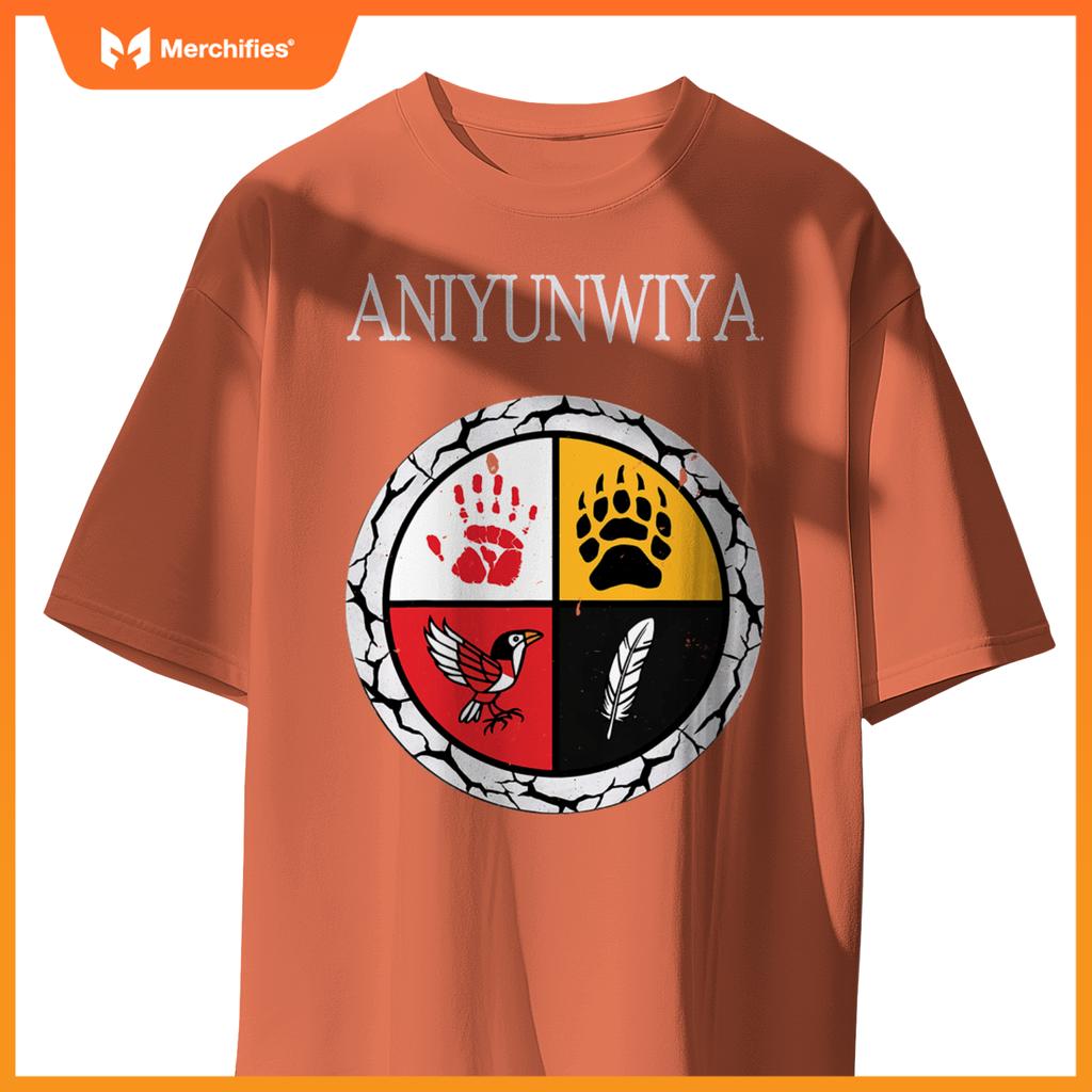 Aniyunwiya cherokee nation native american medicine wheel T-Shirt