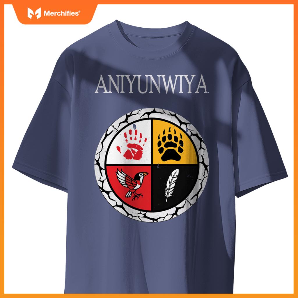 Aniyunwiya cherokee nation native american medicine wheel T-Shirt